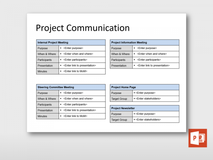 One Slide Project Communication Overview 3
