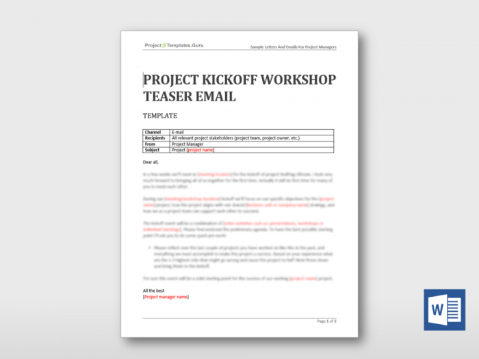 Project Kickoff Workshop Teaser Email 3