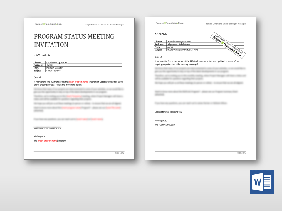 Program Status Meeting Invitation Program Status Meeting Invitation