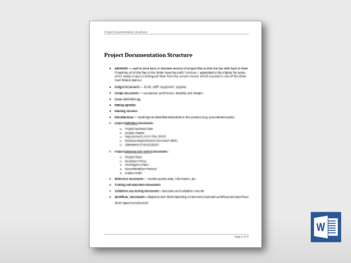 Project Documentation Structure 1