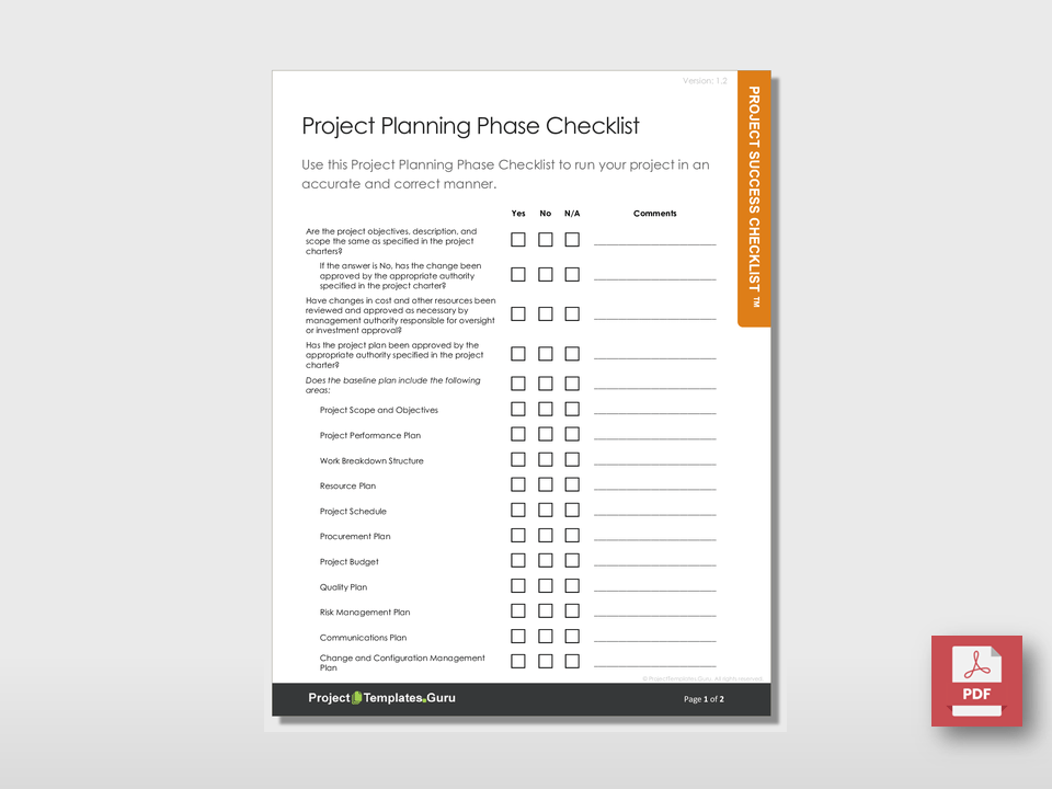 Project Planning Phase Checklist