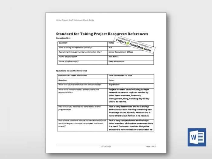 Hiring Project Staff Reference Check Guide 4