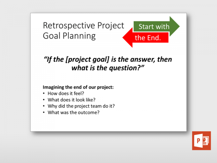 Retrospective Project Goal Planning 1