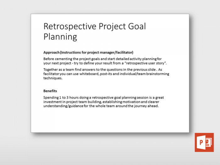 Retrospective Project Goal Planning 2