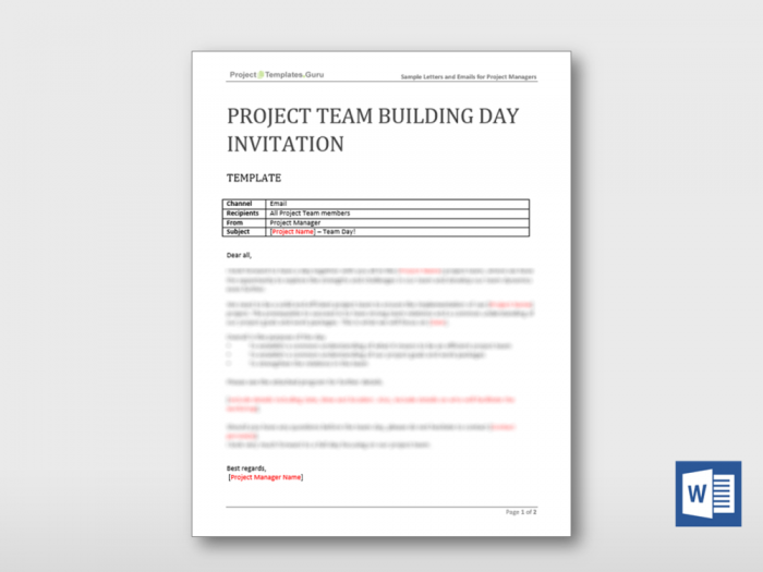 Project Team Building Day Invitation 3